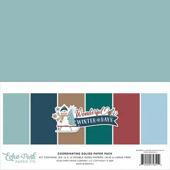 ECHO PARK PAPER ECHO PARK WONDERFUL WINTER DAYS 12x12 SOLIDS PAPER PACK