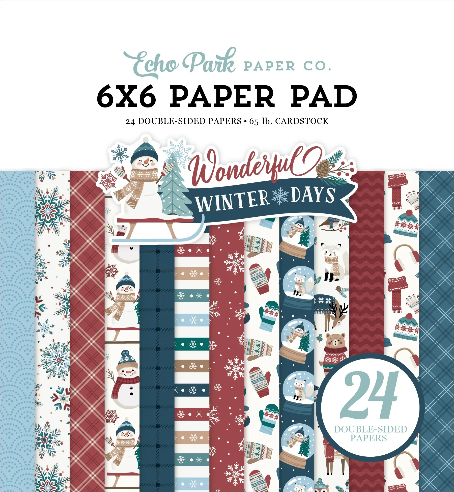 ECHO PARK PAPER ECHO PARK WONDERFUL WINTER DAYS 6x6 PAPER PAD 24 SHEETS