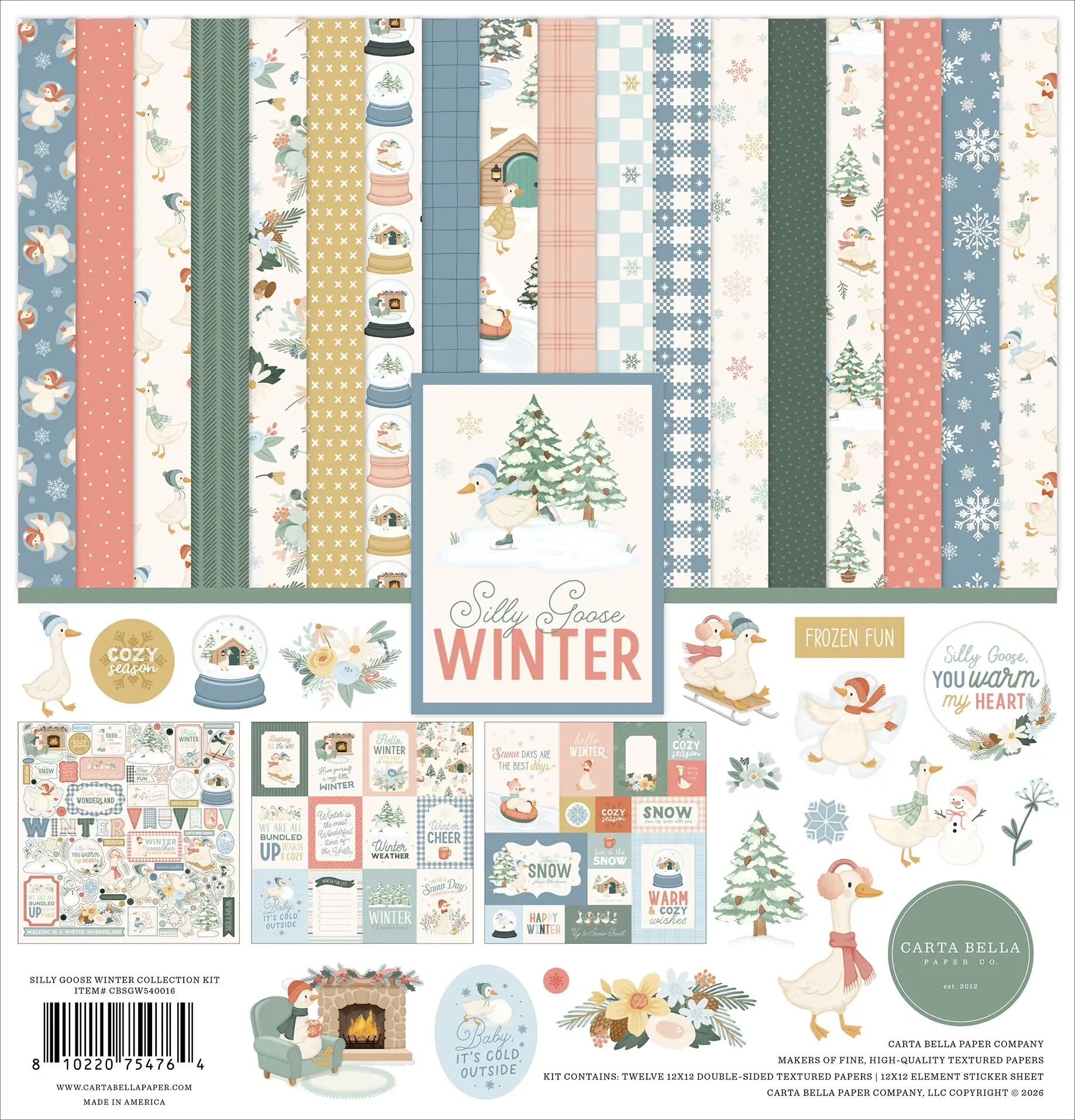 CARTA BELLA CARTA BELLA SILLY GOOSE WINTER 12x12 COLLECTION KIT