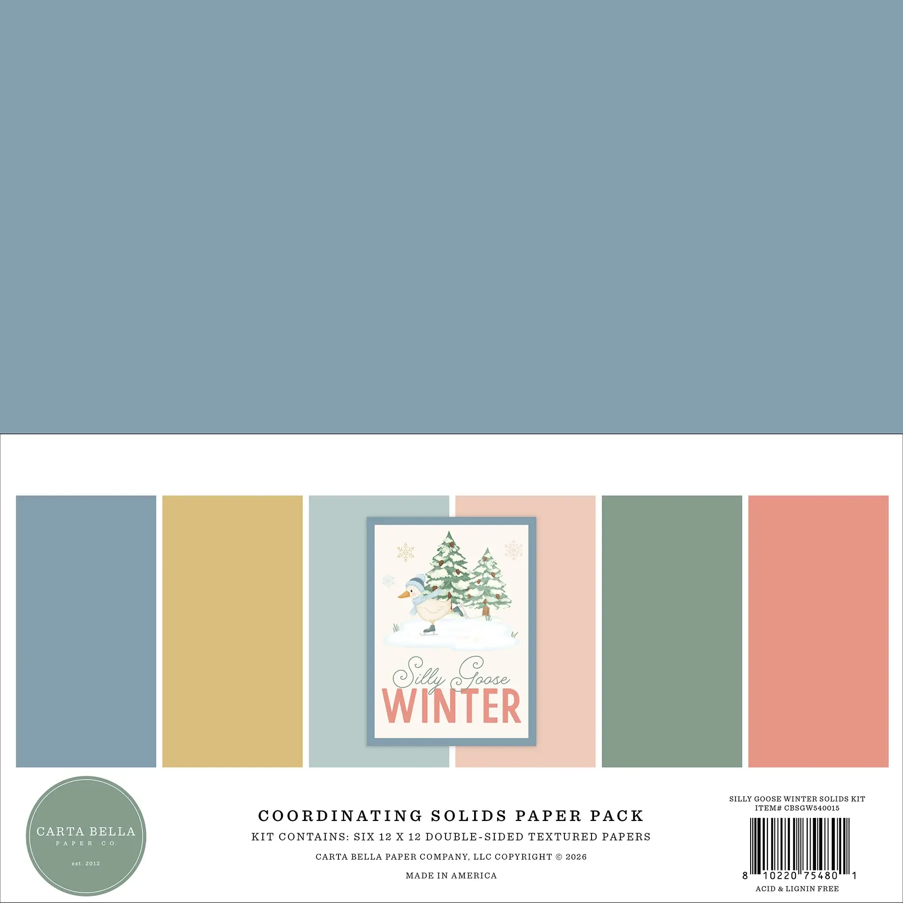 CARTA BELLA CARTA BELLA SILLY GOOSE WINTER 12x12 SOLIDS COLLECTION KIT