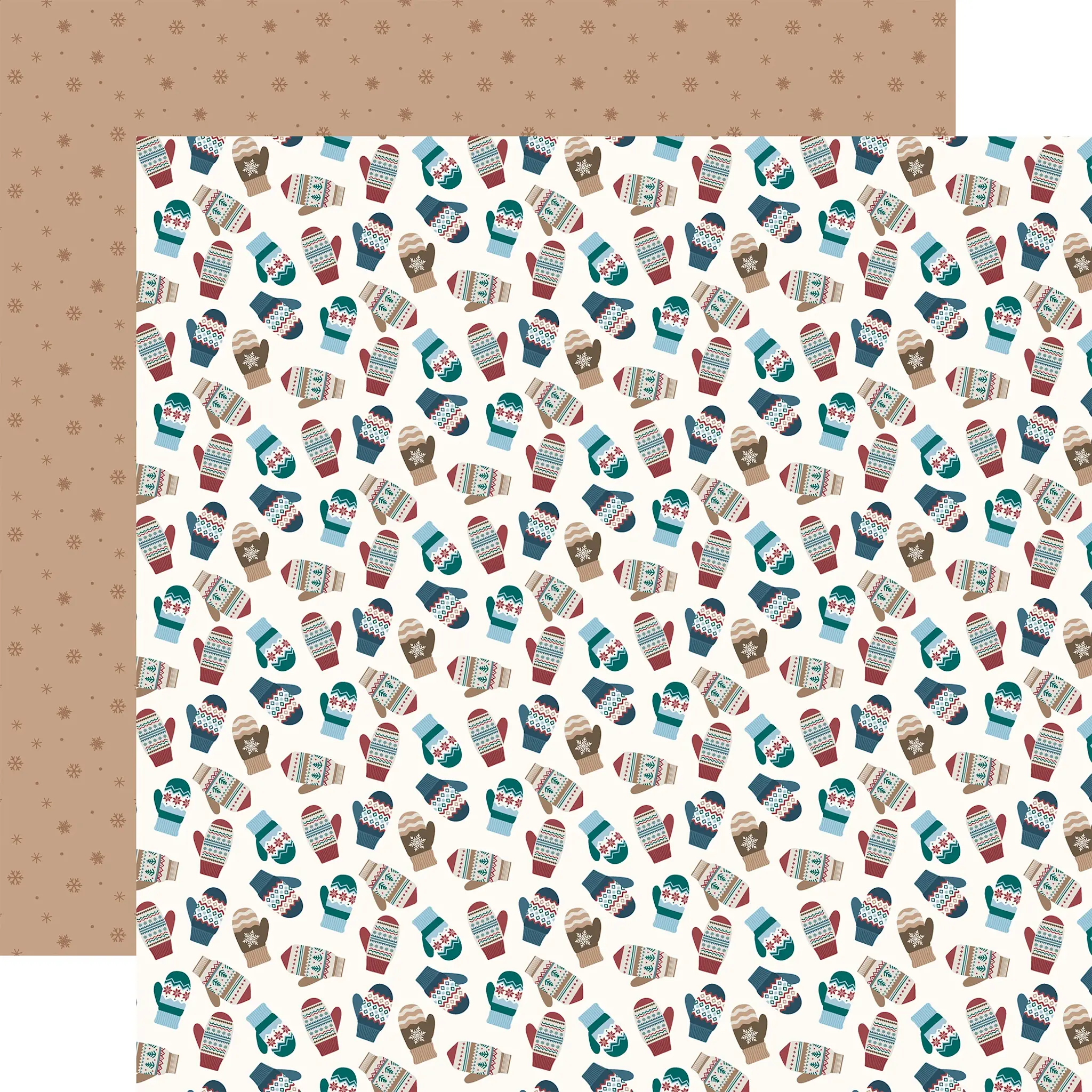 ECHO PARK PAPER ECHO PARK WONDERFUL WINTER DAYS COZY MITTENS 12x12 CARDSTOCK