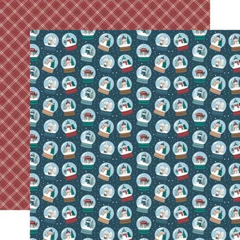 ECHO PARK PAPER ECHO PARK WONDERFUL WINTER DAYS SNOWMAN SNOWGLOBES 12x12 CARDSTOCK