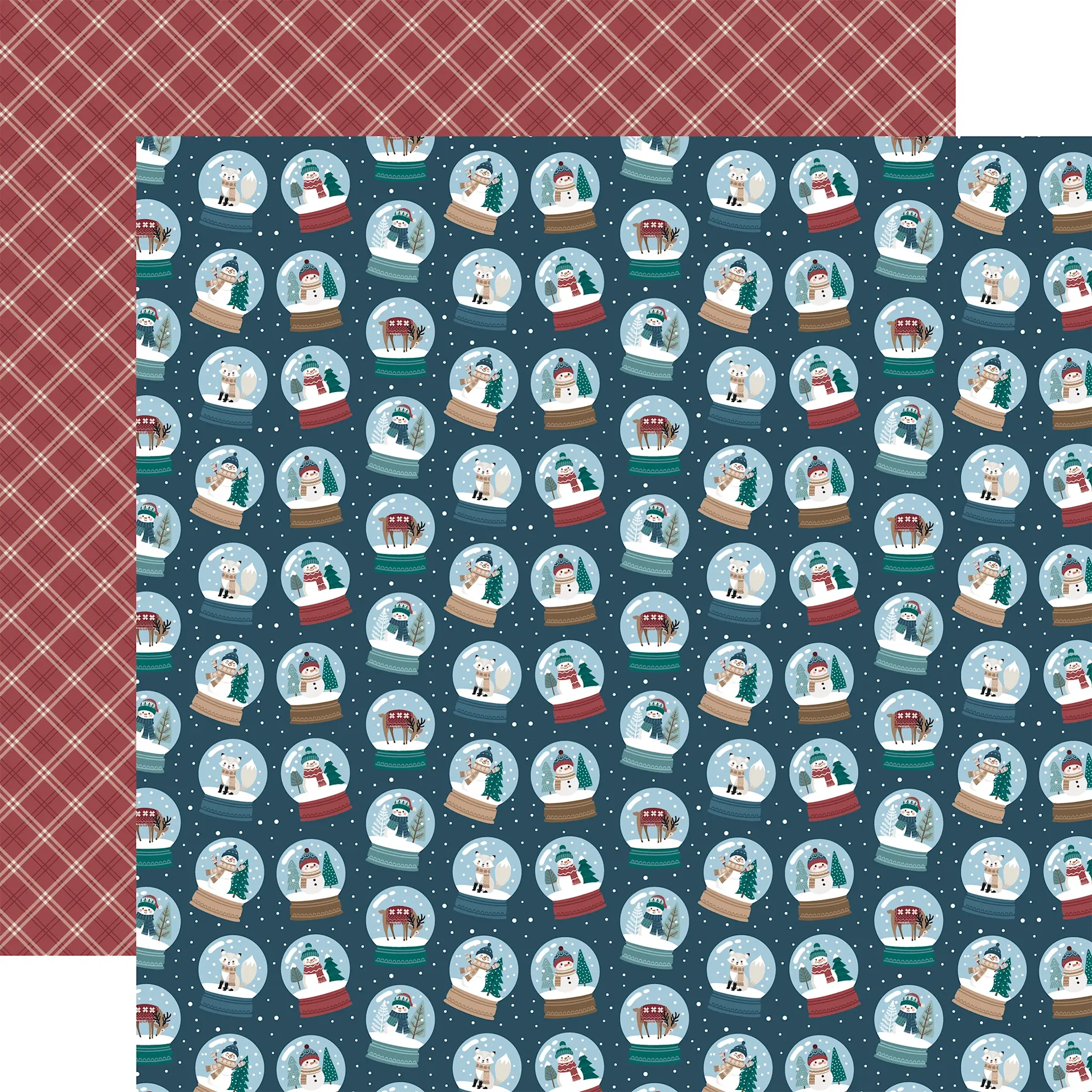 ECHO PARK PAPER ECHO PARK WONDERFUL WINTER DAYS SNOWMAN SNOWGLOBES 12x12 CARDSTOCK
