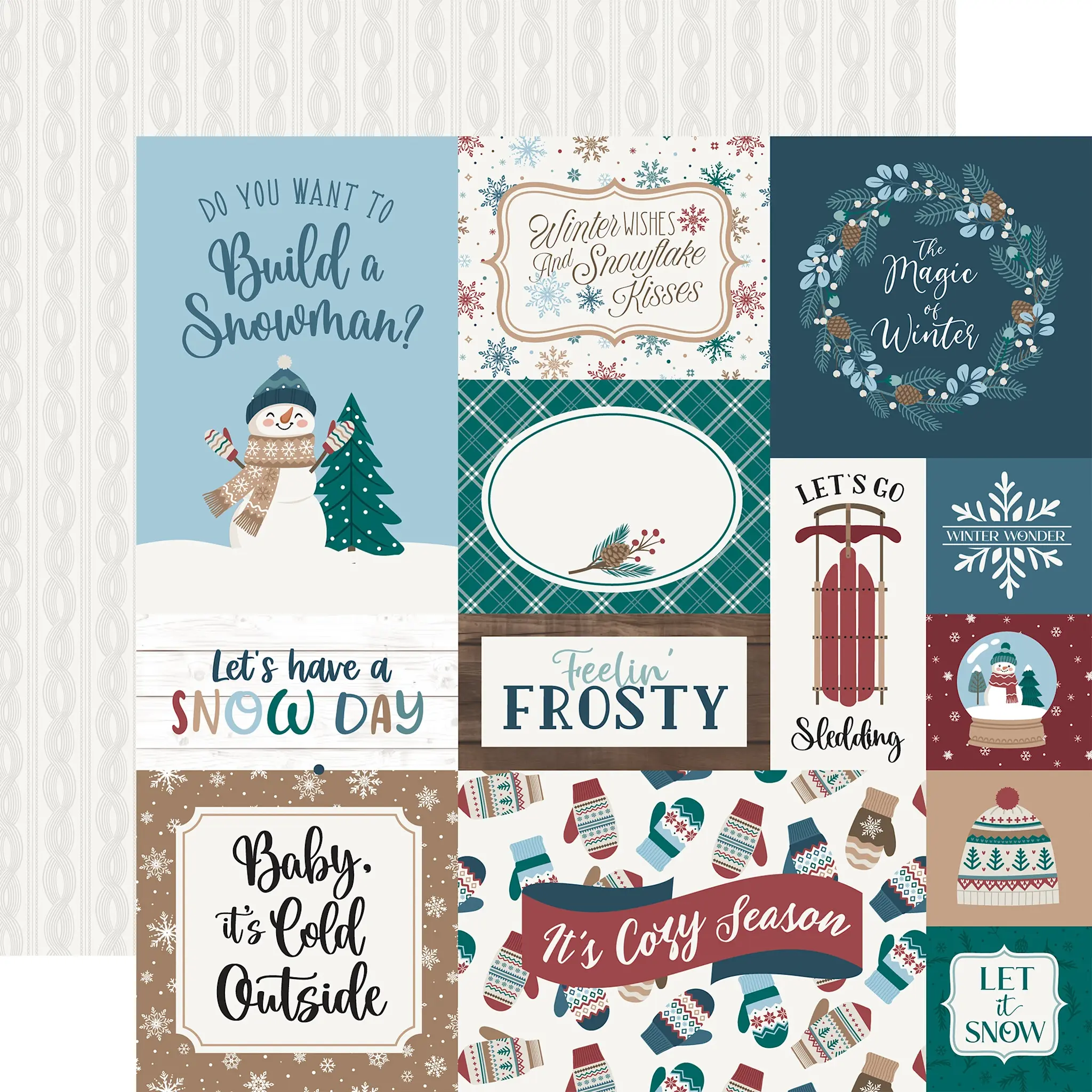 ECHO PARK PAPER ECHO PARK WONDERFUL WINTER DAYS MULTI JOURNALING CARDS 12x12 CARDSTOCK