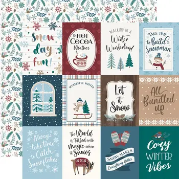 ECHO PARK PAPER ECHO PARK WONDERFUL WINTER DAYS 3x4 JOURNALING CARDS 12x12 CARDSTOCK