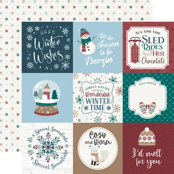 ECHO PARK PAPER ECHO PARK WONDERFUL WINTER DAYS 4x4 JOURNALING CARDS 12x12 CARDSTOCK
