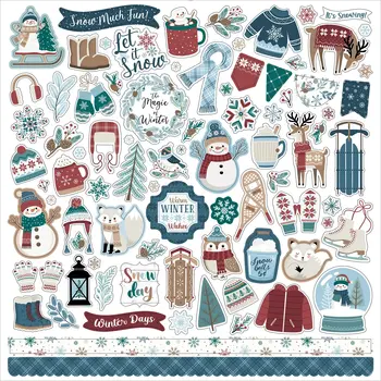ECHO PARK PAPER ECHO PARK WONDERFUL WINTER DAYS ELEMENTS 12x12 CARDSTOCK STICKERS