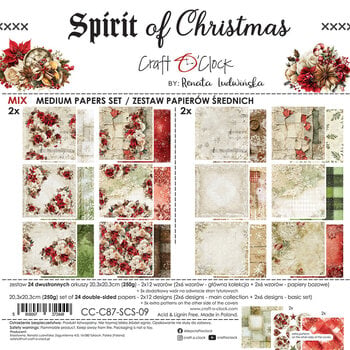 CRAFT O'CLOCK CRAFT O'CLOCK SPIRIT OF CHRISTMAS 8x8 MIX PAPER PAD 24 SHEETS