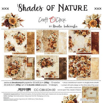 CRAFT O'CLOCK CRAFT O'CLOCK SHADES OF NATURE 12x12 PAPER PAD 6 SHEETS