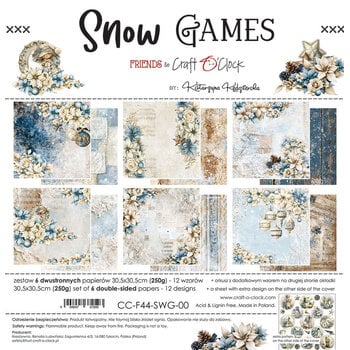 CRAFT O'CLOCK CRAFT O'CLOCK SNOW GAMES 12x12 PAPER PAD 6 SHEETS