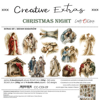 CRAFT O'CLOCK CRAFT O'CLOCK CHRISTMAS NIGHT CREATIVE EXTRAS - 09 12x12 COLLECTION PACK 8 SHEETS