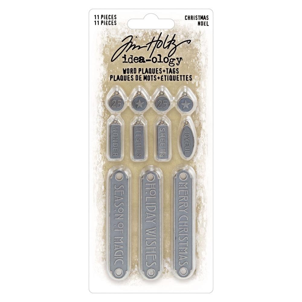 ADVANTUS TIM HOLTZ IDEA-OLOGY METAL CHRISTMAS 2025 WORD PLAQUES + TAGS 11/PK