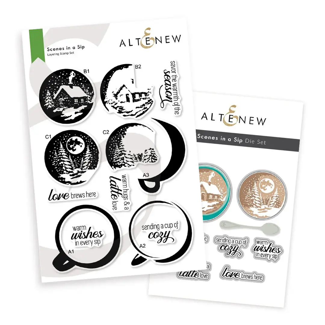 ALTENEW ALTENEW SCENES IN A SIP CLEAR STAMP & DIE SET