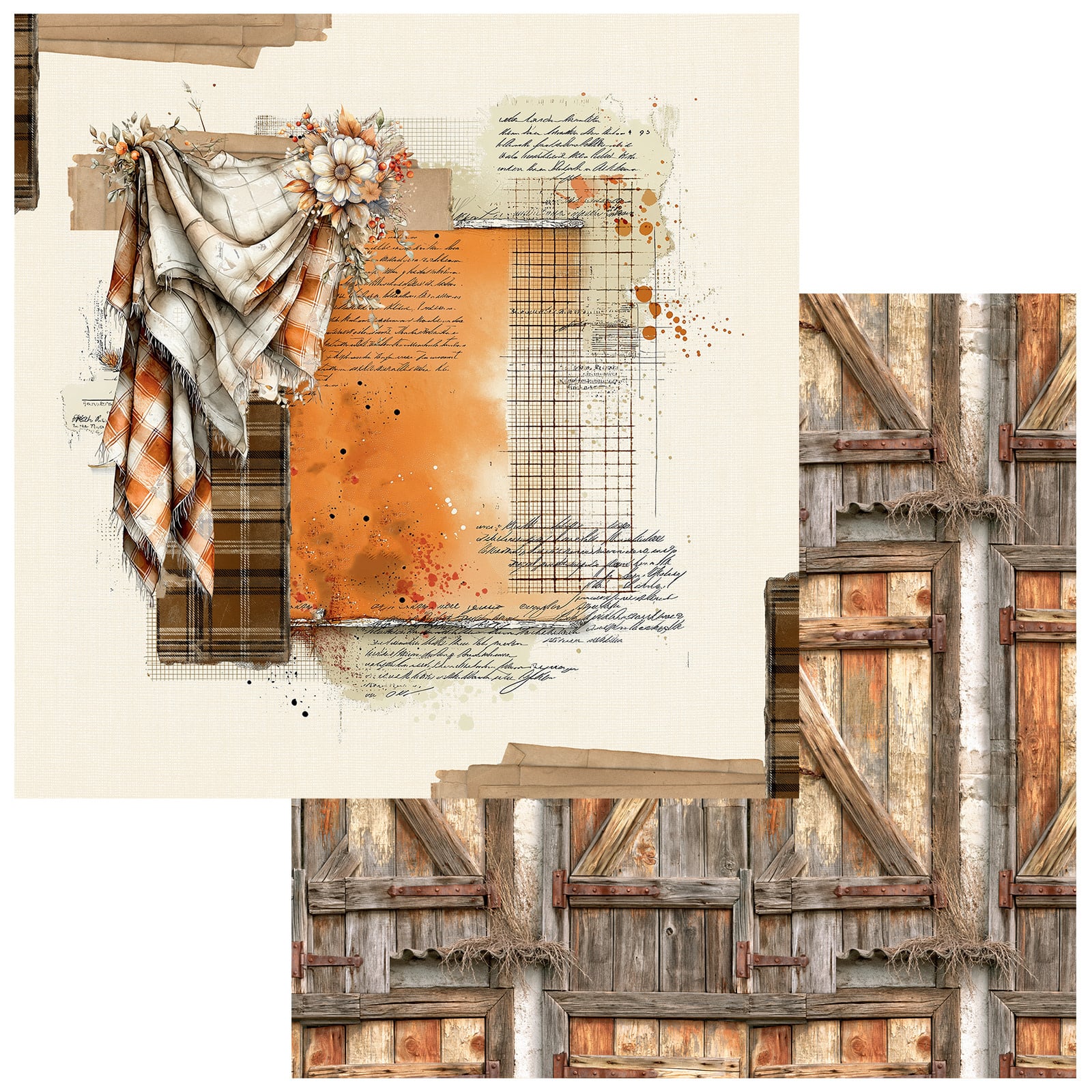 49 AND MARKET 49 AND MARKET SEASON'S BOUNTY THANKFUL 12x12 CARDSTOCK