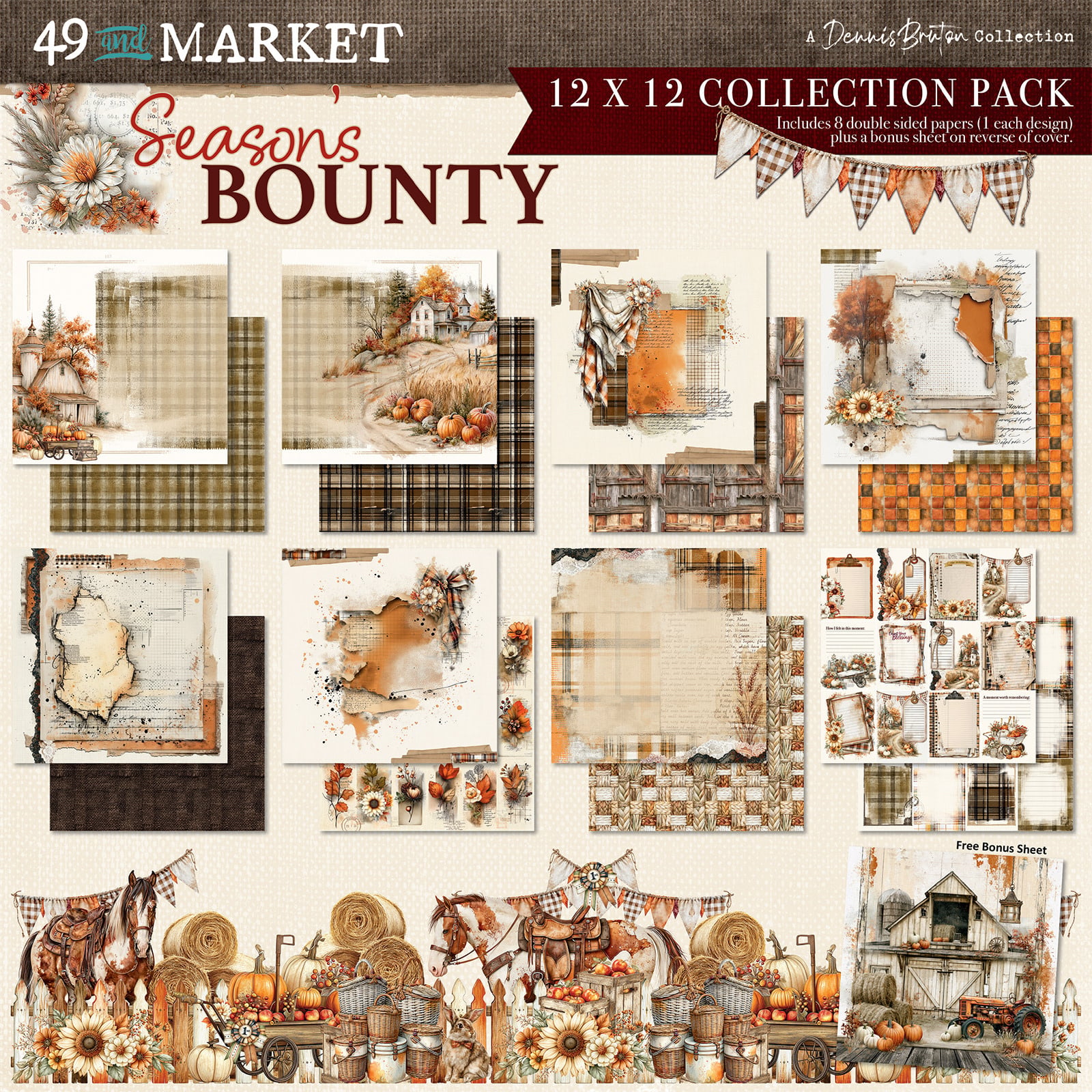 49 AND MARKET 49 AND MARKET SEASON'S BOUNTY 12x12 COLLECTION PACK