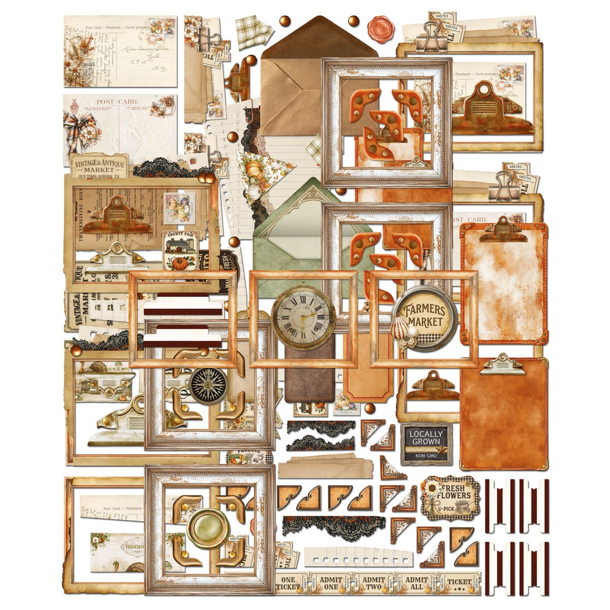 49 AND MARKET 49 AND MARKET SEASON'S BOUNTY EPHEMERA FRAMES 122 PIECES