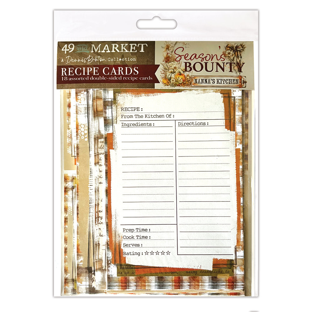 49 AND MARKET 49 AND MARKET SEASON'S BOUNTY RECIPE CARDS DIE-CUTS 18/PK