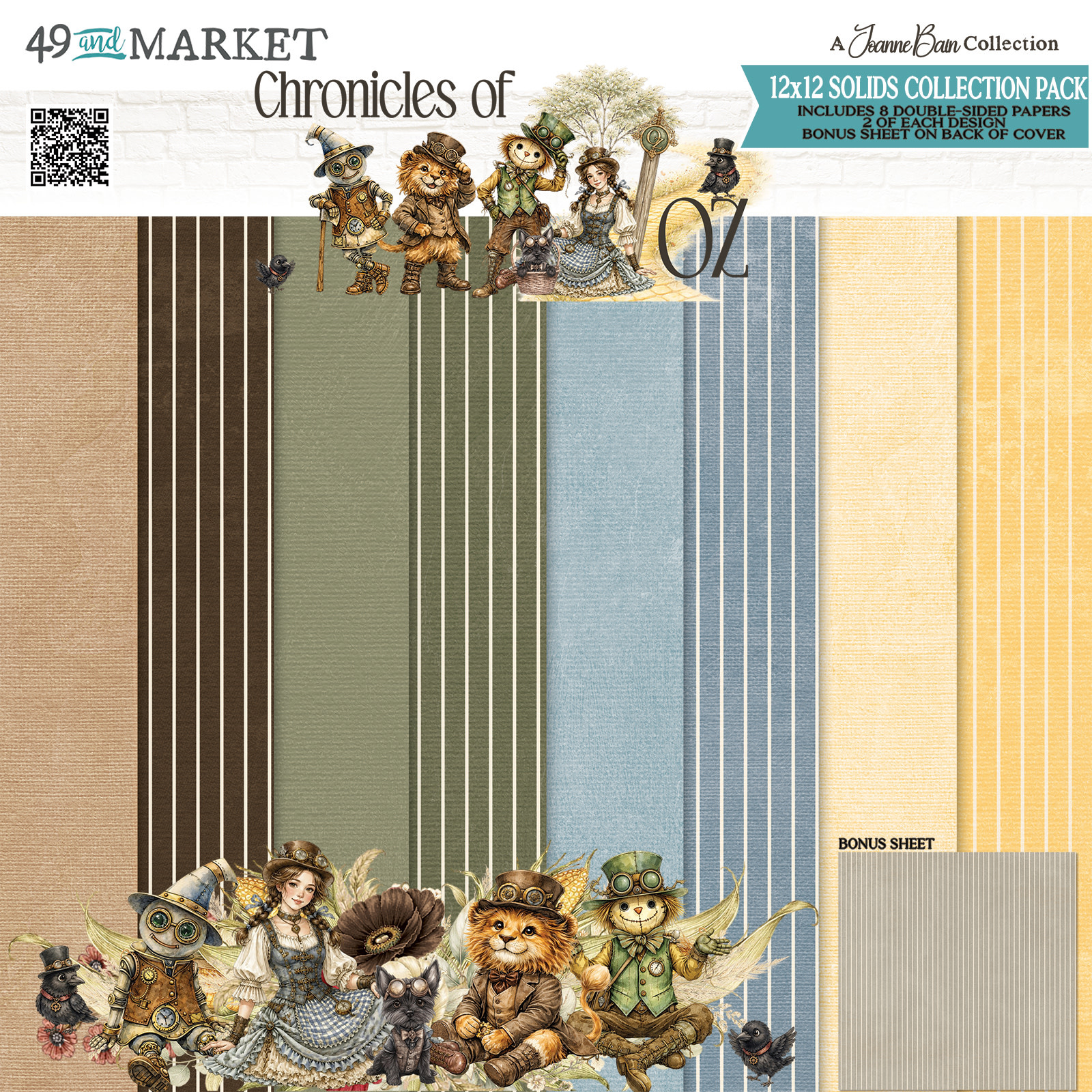 49 AND MARKET 49 AND MARKET CHRONICLES OF OZ SOLIDS 12x12 COLLECTION PACK