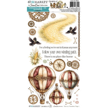 49 AND MARKET 49 AND MARKET CHRONICLES OF OZ ESSENTIAL 6x12 RUB-ON TRANSFER SET 2/PK