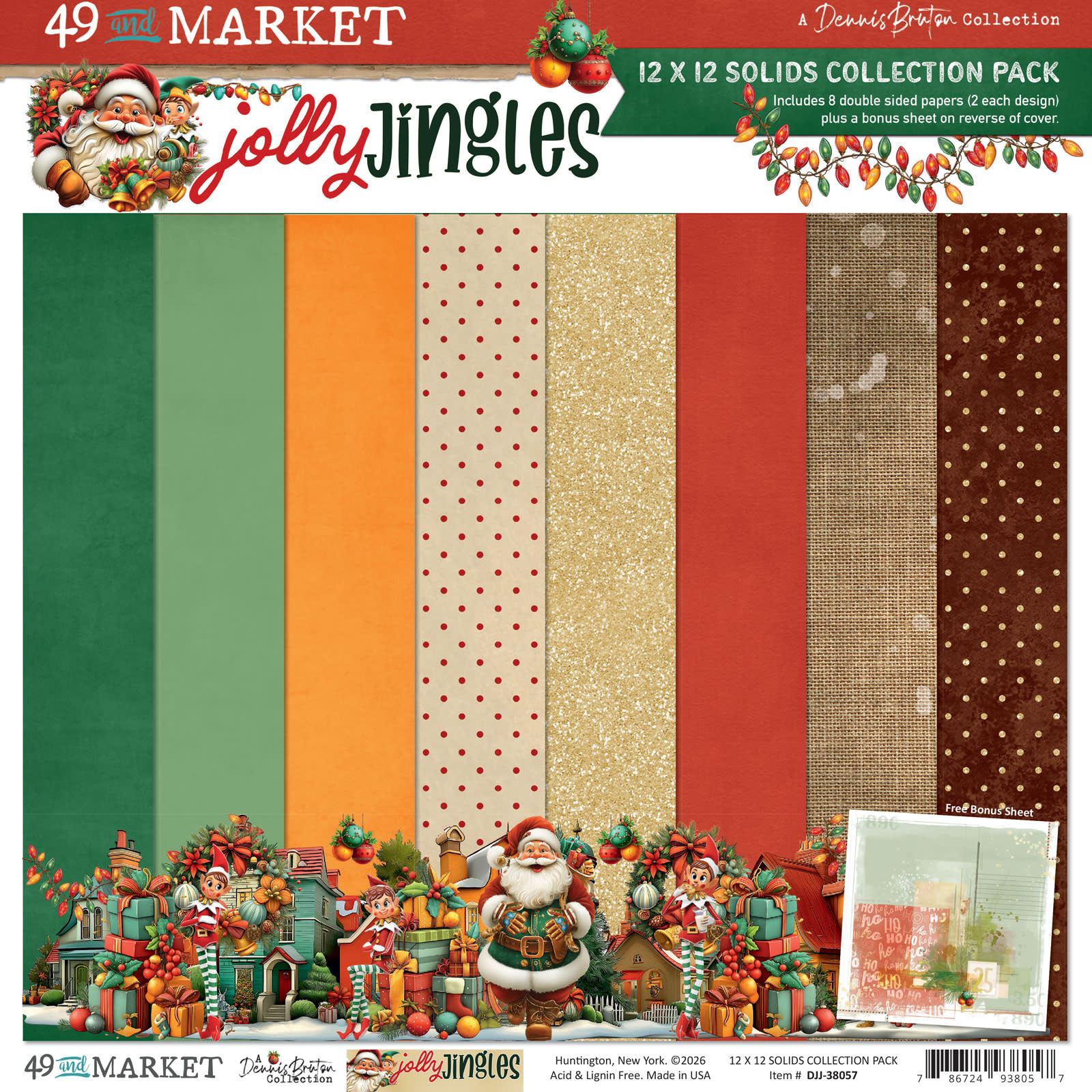 49 AND MARKET 49 AND MARKET JOLLY JINGLES SOLIDS 12x12 COLLECTION PACK