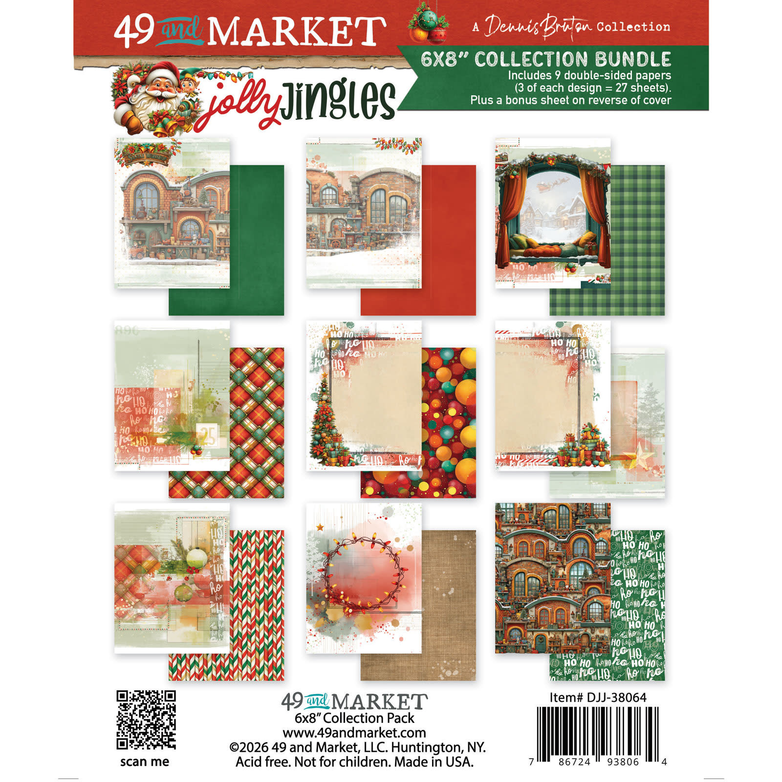 49 AND MARKET 49 AND MARKET JOLLY JINGLES 6x8 COLLECTION PACK 24 SHEETS