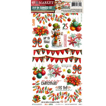 49 AND MARKET 49 AND MARKET JOLLY JINGLES BLENDABLE 6x12 RUB-ON TRANSFER SET 2/PK