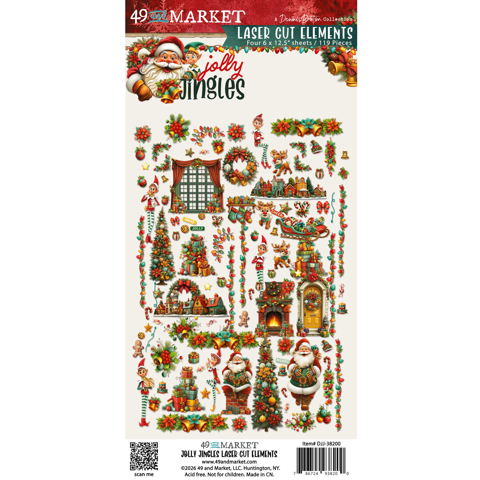 49 AND MARKET 49 AND MARKET JOLLY JINGLES 6x12 LASER CUT ELEMENTS