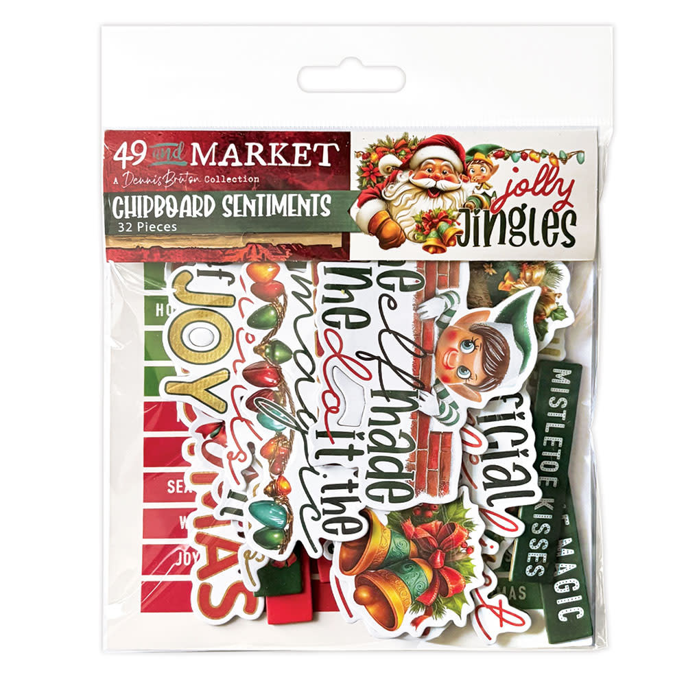 49 AND MARKET 49 AND MARKET JOLLY JINGLES CHIPBOARD SENTIMENTS 32 PIECES