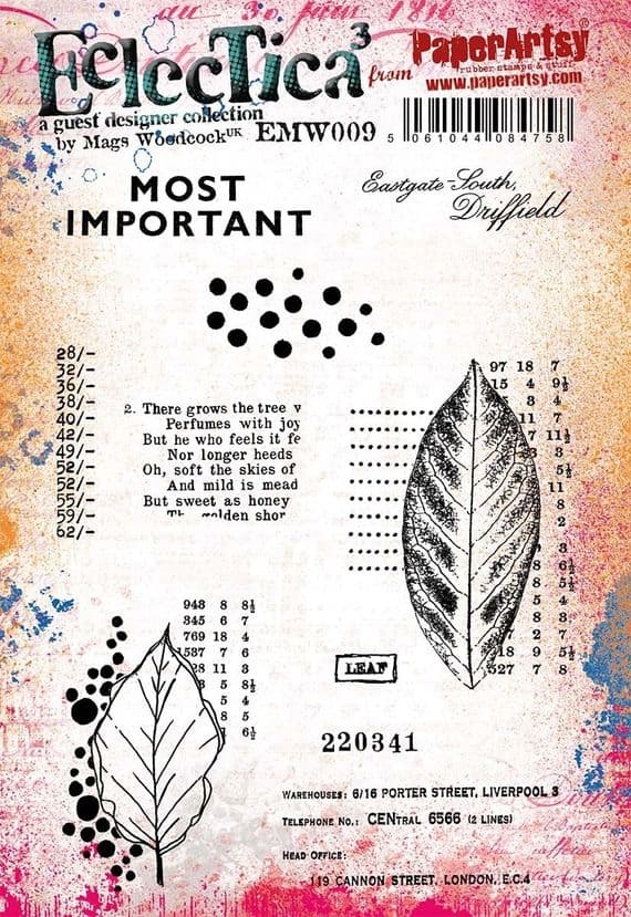 PAPER ARTSY PAPER ARTSY ECLECTICA MAGS WOODCOCK EMW009 CLING STAMP SET