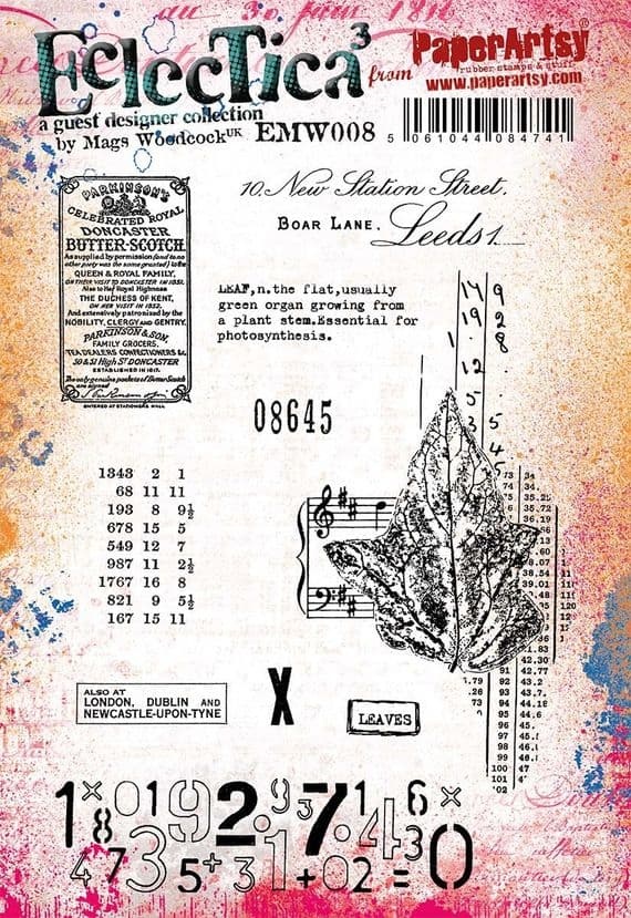 PAPER ARTSY PAPER ARTSY ECLECTICA MAGS WOODCOCK EMW008 CLING STAMP SET