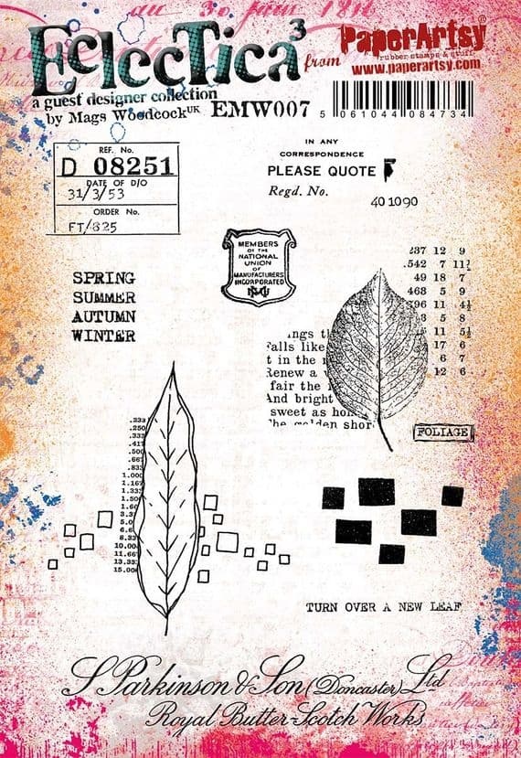 PAPER ARTSY PAPER ARTSY ECLECTICA MAGS WOODCOCK EMW007 CLING STAMP SET