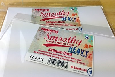 PAPER ARTSY PAPER ARTSY SMOOTHY HEAVYWEIGHT 340 GMS A4 WHITE STAMPING CARD 10 SHEETS
