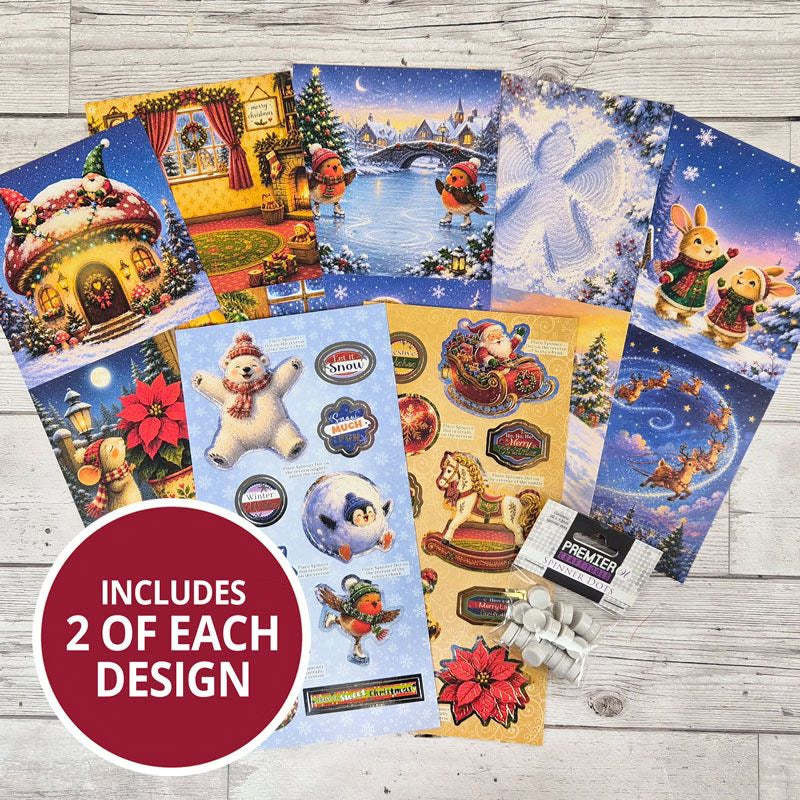 HUNKYDORY CRAFTS LTD. HUNKYDORY CHRISTMAS SPINNERS CONCEPT CARD KIT