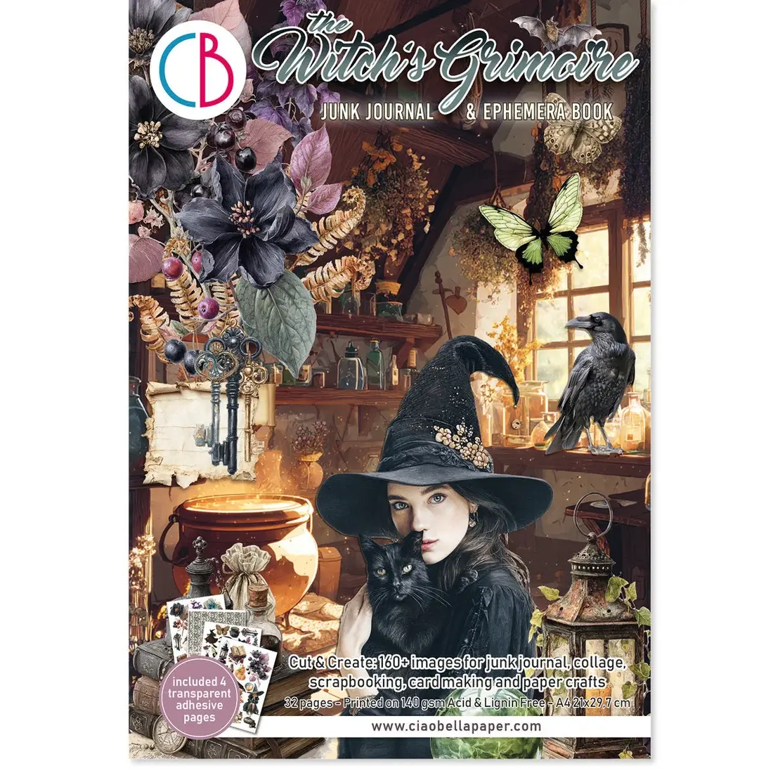 CIAO BELLA CIAO BELLA THE WITCH'S GRIMOIRE JUNK JOURNAL & EPHEMERA 32/PK