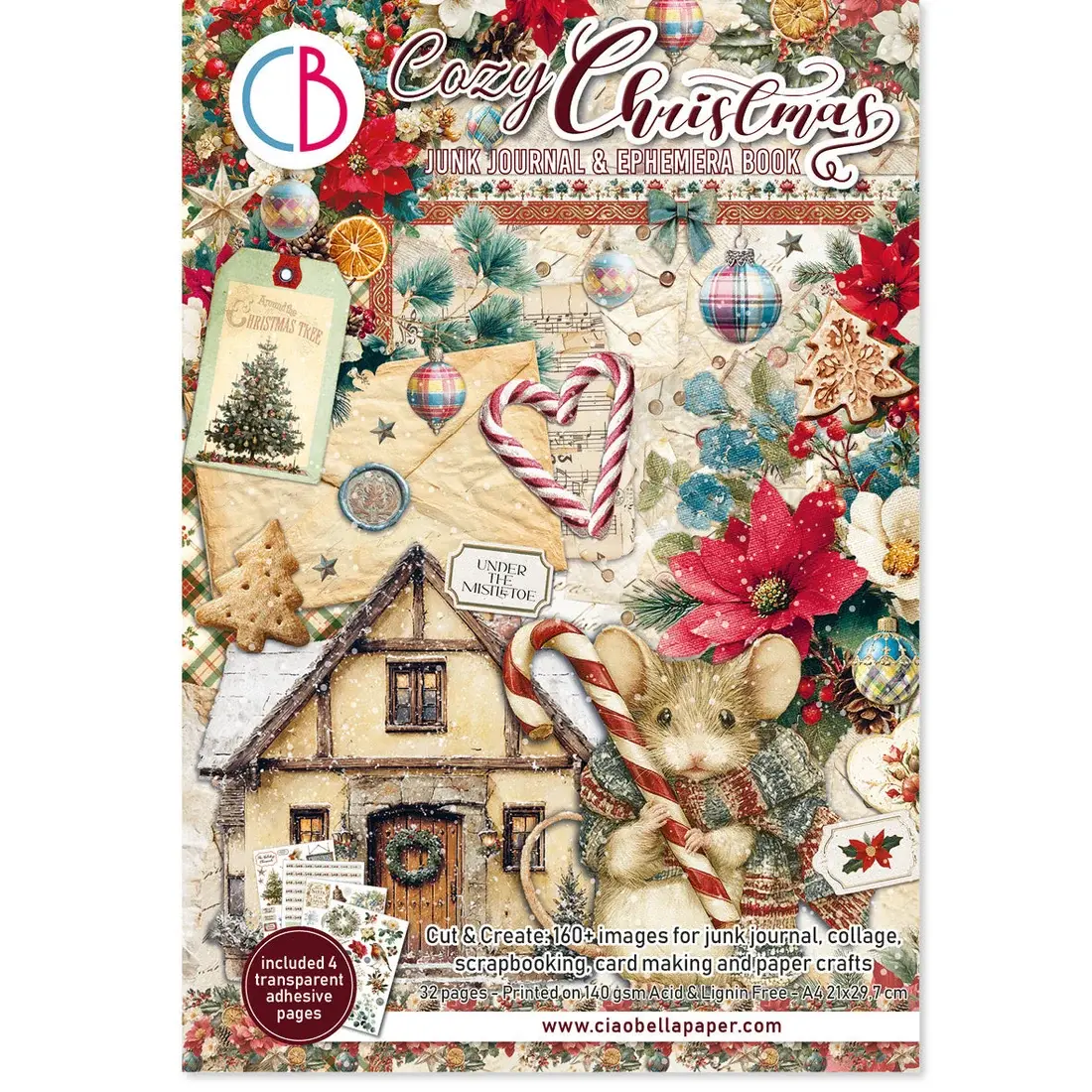 CIAO BELLA CIAO BELLA COZY CHRISTMAS JUNK JOURNAL & EPHEMERA 32/PK