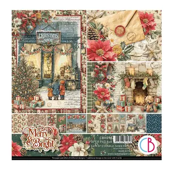 CIAO BELLA CIAO BELLA MERRY & BRIGHT 8x8 PAPER PAD 12 SHEETS