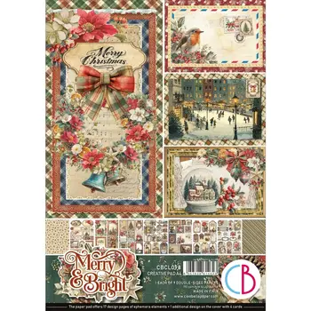 CIAO BELLA CIAO BELLA MERRY & BRIGHT A4 CREATIVE PAD 9 SHEETS