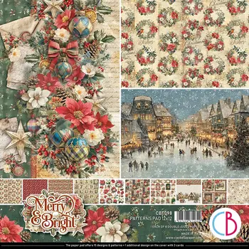 CIAO BELLA CIAO BELLA MERRY & BRIGHT 12x12 PATTERNS PAD 8 SHEETS
