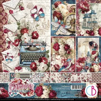 CIAO BELLA CIAO BELLA BOHEMIAN BURGUNDY 12x12 PAPER PAD 12 SHEETS
