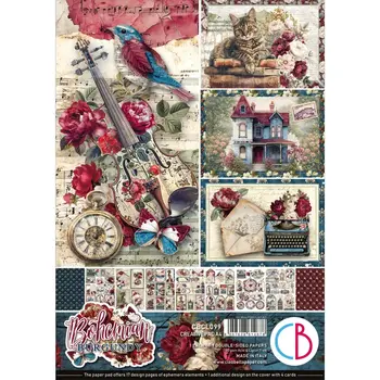 CIAO BELLA CIAO BELLA BOHEMIAN BURGUNDY A4 CREATIVE PAD 9 SHEETS