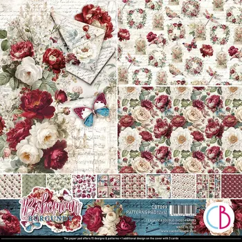 CIAO BELLA CIAO BELLA BOHEMIAN BURGUNDY 12x12 PATTERNS PAD 8 SHEETS