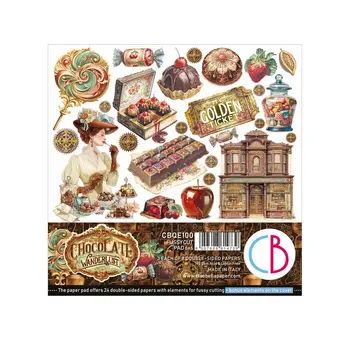 CIAO BELLA CIAO BELLA CHOCOLATE WANDERLUST 6x6 FUSSY CUT PAPER PAD 24 SHEETS