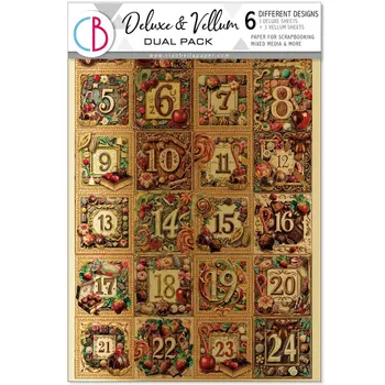 CIAO BELLA CIAO BELLA CHOCOLATE WANDERLUST A4 DELUXE GOLD & VELLUM MIXED PAPER PACK 6 SHEETS