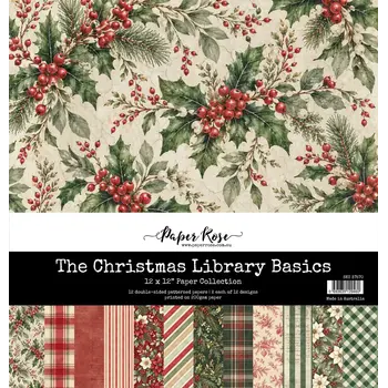 PAPER ROSE PAPER ROSE THE CHRISTMAS LIBRARY 12x12 BASICS PAPER COLLECTION