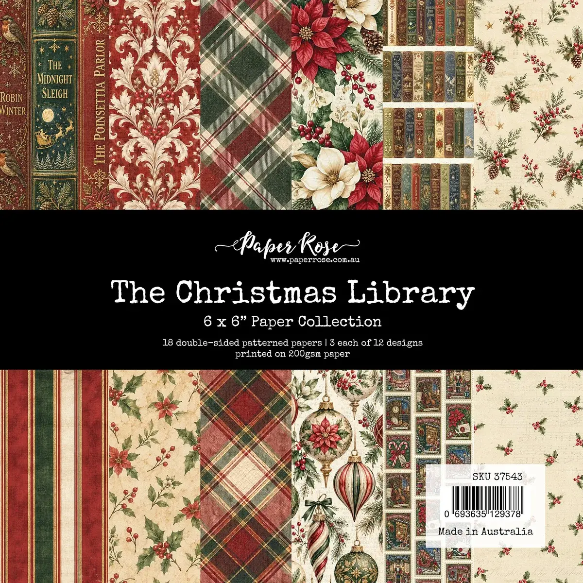 PAPER ROSE PAPER ROSE THE CHRISTMAS LIBRARY 6x6 PAPER COLLECTION
