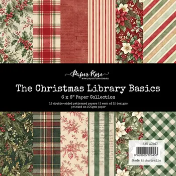 PAPER ROSE PAPER ROSE THE CHRISTMAS LIBRARY 6x6 BASICS PAPER COLLECTION