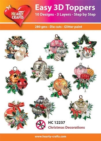 HEARTY CRAFTS CHRISTMAS DECORATIONS EASY 3D TOPPERS