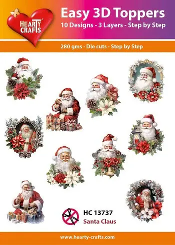 HEARTY CRAFTS SANTA CLAUS EASY 3D TOPPERS