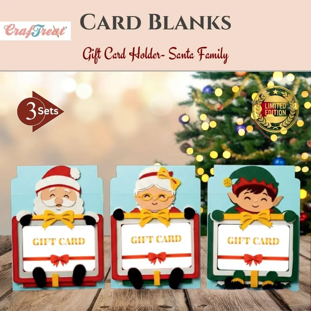 CRAFTREAT CRAFTREAT SANTA FAMILY GIFT CARD HOLDER CARDS