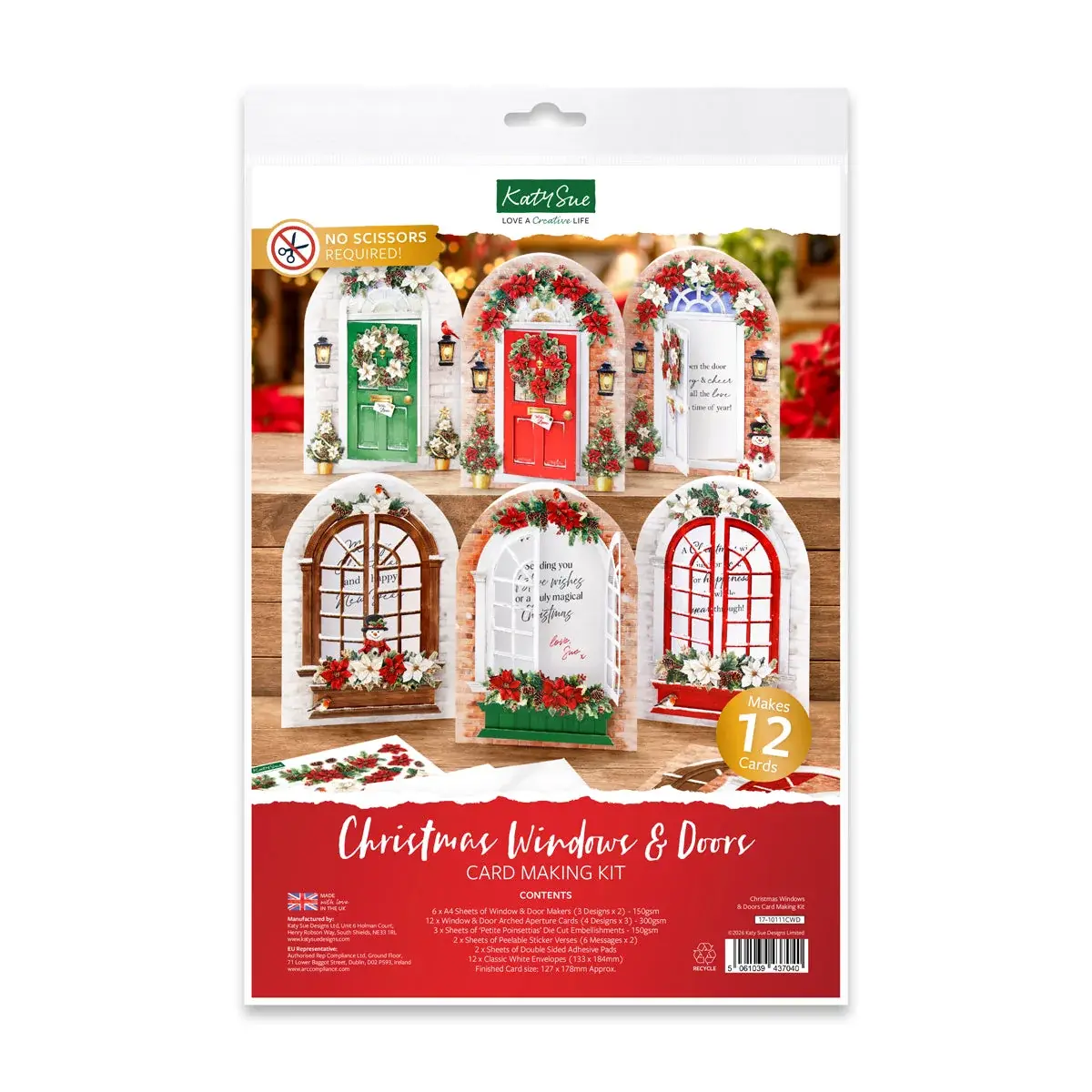 KATY SUE CHRISTMAS WINDOWS & DOORS CARD MAKING KIT